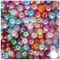 BeadTin Mixed Transparent AB 8mm Round Plastic Craft Beads (150pcs)